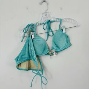 Victorias Secret Teal Bikini Set Women’s Size 34B